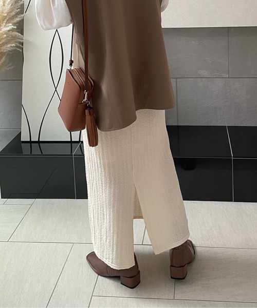 y/m by misato（イムバイミサト）の「ふくれジャガードカットスカート（スカート・レディース・ブラック/アイボリー・FREE）」の7枚目の写真