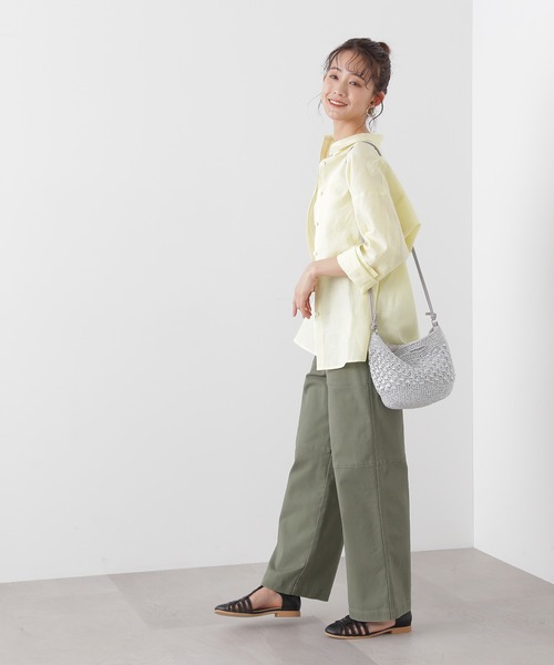 N.（N. Natural Beauty Basic）（エヌエヌナチュラルビューティーベーシック）の「◆麻混ルーズシャツ（シャツ/ブラウス・レディース・オフホワイト/イエロー/ピンク/ベージュ/ネイビー/パープル/オレンジ・MEDIUM）」の8枚目の写真