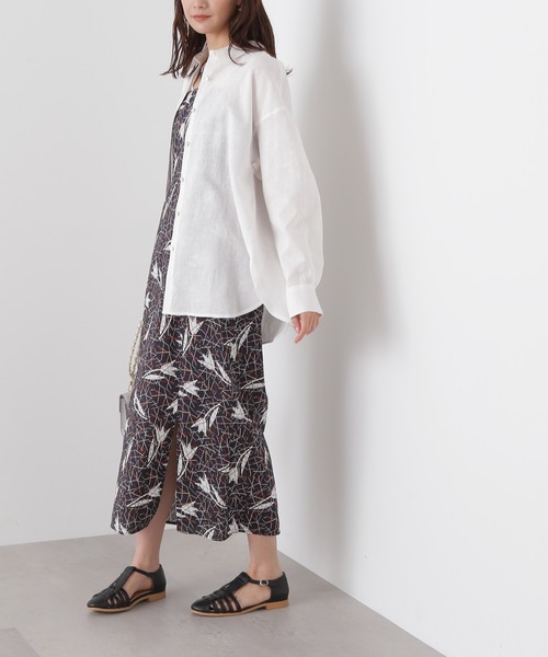 N.（N. Natural Beauty Basic）（エヌエヌナチュラルビューティーベーシック）の「◆麻混ルーズシャツ（シャツ/ブラウス・レディース・オフホワイト/イエロー/ピンク/ベージュ/ネイビー/パープル/オレンジ・MEDIUM）」の18枚目の写真