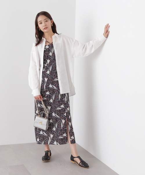 N.（N. Natural Beauty Basic）（エヌエヌナチュラルビューティーベーシック）の「◆麻混ルーズシャツ（シャツ/ブラウス・レディース・オフホワイト/イエロー/ピンク/ベージュ/ネイビー/パープル/オレンジ・MEDIUM）」の11枚目の写真