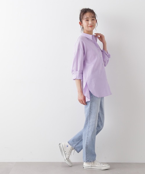 N.（N. Natural Beauty Basic）（エヌエヌナチュラルビューティーベーシック）の「◆麻混ルーズシャツ（シャツ/ブラウス・レディース・オフホワイト/イエロー/ピンク/ベージュ/ネイビー/パープル/オレンジ・MEDIUM）」の12枚目の写真