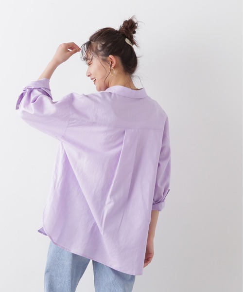 N.（N. Natural Beauty Basic）（エヌエヌナチュラルビューティーベーシック）の「◆麻混ルーズシャツ（シャツ/ブラウス・レディース・オフホワイト/イエロー/ピンク/ベージュ/ネイビー/パープル/オレンジ・MEDIUM）」の15枚目の写真