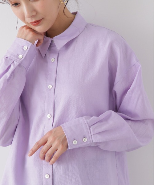 N.（N. Natural Beauty Basic）（エヌエヌナチュラルビューティーベーシック）の「◆麻混ルーズシャツ（シャツ/ブラウス・レディース・オフホワイト/イエロー/ピンク/ベージュ/ネイビー/パープル/オレンジ・MEDIUM）」の17枚目の写真