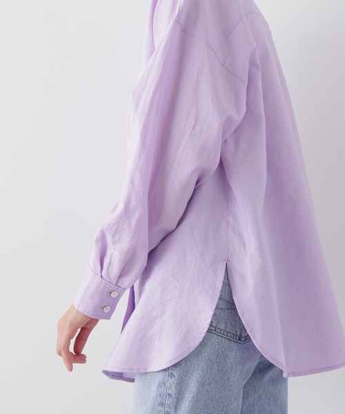 N.（N. Natural Beauty Basic）（エヌエヌナチュラルビューティーベーシック）の「◆麻混ルーズシャツ（シャツ/ブラウス・レディース・オフホワイト/イエロー/ピンク/ベージュ/ネイビー/パープル/オレンジ・MEDIUM）」の21枚目の写真