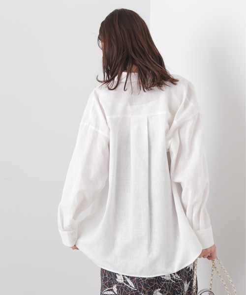 N.（N. Natural Beauty Basic）（エヌエヌナチュラルビューティーベーシック）の「◆麻混ルーズシャツ（シャツ/ブラウス・レディース・オフホワイト/イエロー/ピンク/ベージュ/ネイビー/パープル/オレンジ・MEDIUM）」の14枚目の写真