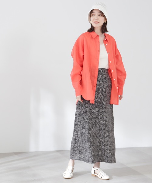 N.（N. Natural Beauty Basic）（エヌエヌナチュラルビューティーベーシック）の「◆麻混ルーズシャツ（シャツ/ブラウス・レディース・オフホワイト/イエロー/ピンク/ベージュ/ネイビー/パープル/オレンジ・MEDIUM）」の22枚目の写真