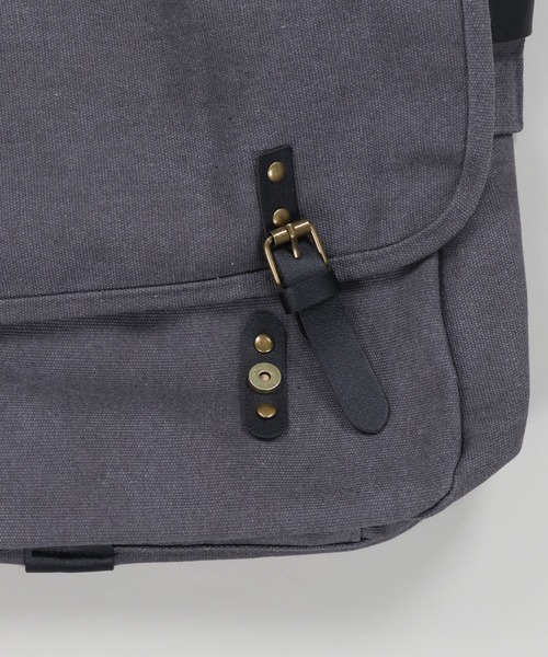 SPINNS（スピンズ）の「コットンショルダーフラップバック（ショルダーバッグ・メンズ・グレー/ブラック/カーキ/ブラウン・ONESIZE）」の17枚目の写真