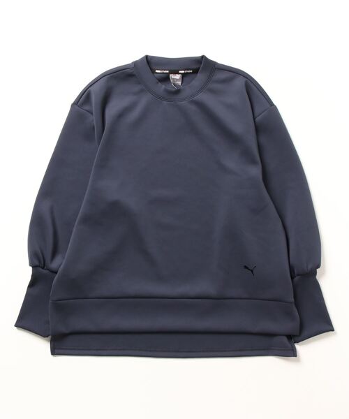 PUMA(プーマ)の「プーマ PUMA STUDIO CREW LS_オーバーサイズシルエット CREW LS(ニット/セーター・レディース・ネイビー/ブラック・L/M/S)」の1枚目の写真