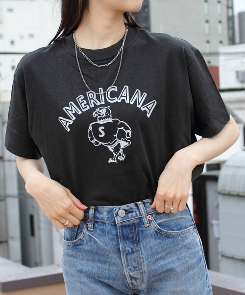 THE SHINZONE(ザ シンゾーン)の「SHINZONE×AMERICANA/シンゾーン×アメリカーナ プリントTEE PRINT TEE 23MXXCU02(Tシャツ/カットソー・レディース・ブラウン/ブラック/ホワイト・FREE)」の22枚目の写真