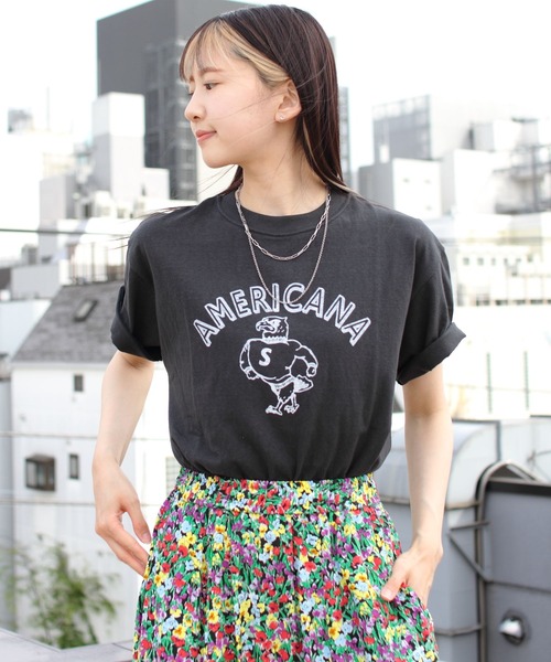 THE SHINZONE(ザ シンゾーン)の「SHINZONE×AMERICANA/シンゾーン×アメリカーナ プリントTEE PRINT TEE 23MXXCU02(Tシャツ/カットソー・レディース・ブラウン/ブラック/ホワイト・FREE)」の15枚目の写真