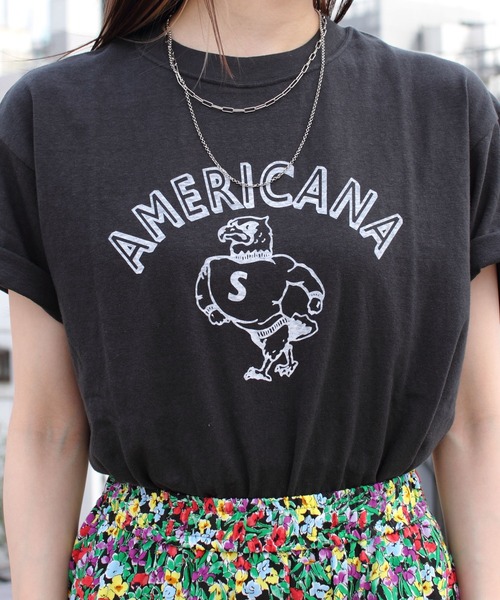 THE SHINZONE(ザ シンゾーン)の「SHINZONE×AMERICANA/シンゾーン×アメリカーナ プリントTEE PRINT TEE 23MXXCU02(Tシャツ/カットソー・レディース・ブラウン/ブラック/ホワイト・FREE)」の21枚目の写真
