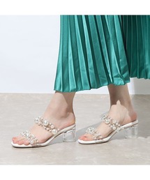 Realta | Realta(レアルタ)パール×スタッズクリアミュールサンダル(サンダル)