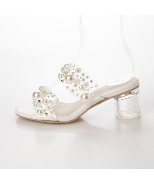 Realta（レアルタ）の「Realta(レアルタ)パール×スタッズクリアミュールサンダル（サンダル・レディース・ホワイト/ブラック・L/M/LL/S）」の9枚目の写真