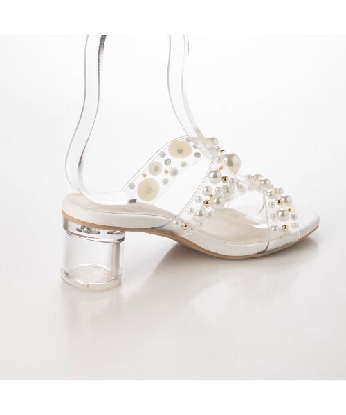 Realta（レアルタ）の「Realta(レアルタ)パール×スタッズクリアミュールサンダル（サンダル・レディース・ホワイト/ブラック・L/M/LL/S）」の11枚目の写真