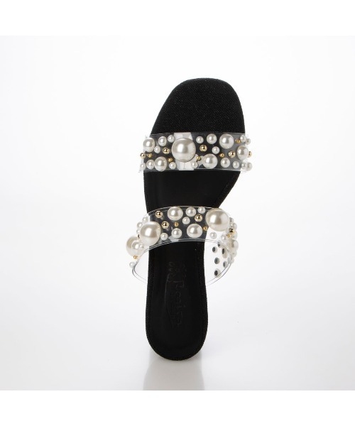 Realta（レアルタ）の「Realta(レアルタ)パール×スタッズクリアミュールサンダル（サンダル・レディース・ホワイト/ブラック・L/M/LL/S）」の12枚目の写真