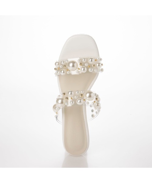 Realta（レアルタ）の「Realta(レアルタ)パール×スタッズクリアミュールサンダル（サンダル・レディース・ホワイト/ブラック・L/M/LL/S）」の13枚目の写真