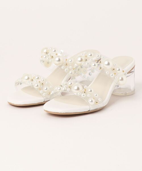 Realta（レアルタ）の「Realta(レアルタ)パール×スタッズクリアミュールサンダル（サンダル・レディース・ホワイト/ブラック・L/M/LL/S）」の20枚目の写真
