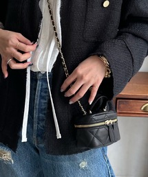 DouDou | リアルレザーチェーンバニティバッグ(ショルダーバッグ)