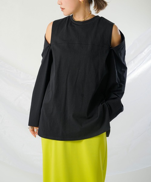bohmal（ボマール）の「マルチウェイカットアウトオーバーサイズロンT（Tシャツ/カットソー・レディース・ブラック/アイボリー・MEDIUM）」の5枚目の写真