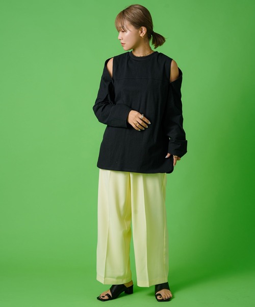 bohmal（ボマール）の「マルチウェイカットアウトオーバーサイズロンT（Tシャツ/カットソー・レディース・ブラック/アイボリー・MEDIUM）」の8枚目の写真