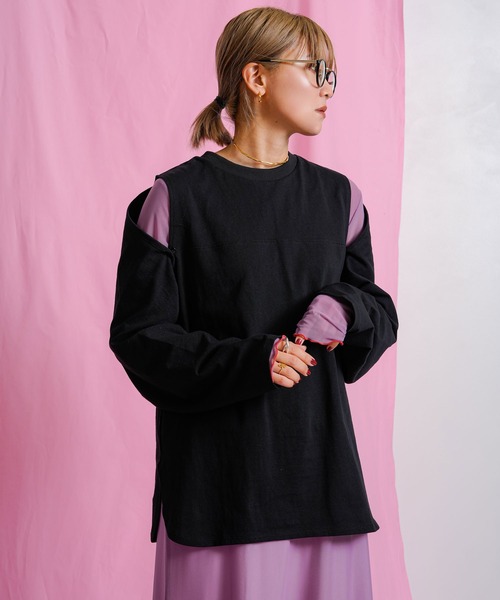 bohmal（ボマール）の「マルチウェイカットアウトオーバーサイズロンT（Tシャツ/カットソー・レディース・ブラック/アイボリー・MEDIUM）」の20枚目の写真