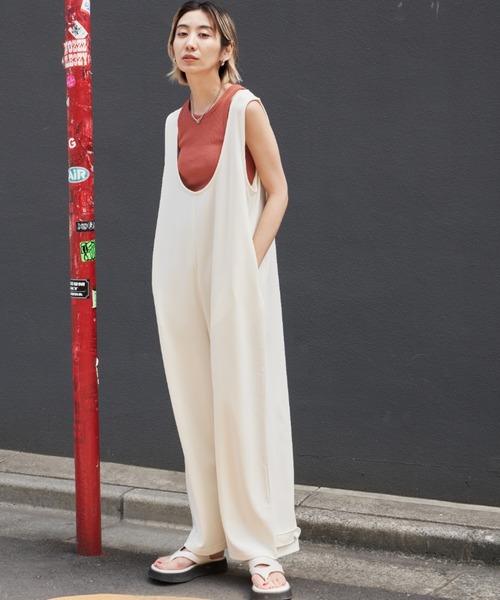 Auntie Rosa Holiday（アンティローザホリデー）の「2WAYフロントZIPルーズサロペット（サロペット/オーバーオール・レディース・ブラック/ナチュラル・FREE）」の21枚目の写真