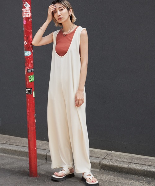 Auntie Rosa Holiday（アンティローザホリデー）の「2WAYフロントZIPルーズサロペット（サロペット/オーバーオール・レディース・ブラック/ナチュラル・FREE）」の20枚目の写真