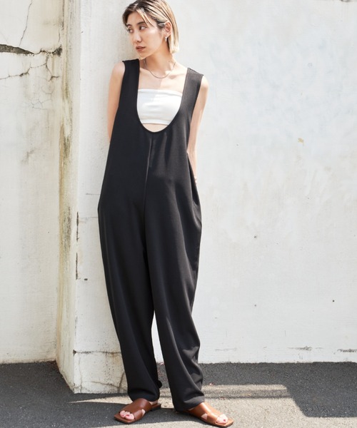 Auntie Rosa Holiday（アンティローザホリデー）の「2WAYフロントZIPルーズサロペット（サロペット/オーバーオール・レディース・ブラック/ナチュラル・FREE）」の15枚目の写真