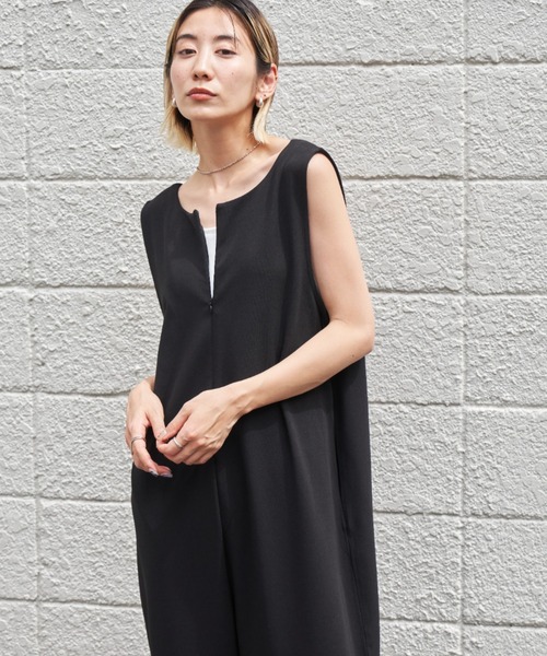 Auntie Rosa Holiday（アンティローザホリデー）の「2WAYフロントZIPルーズサロペット（サロペット/オーバーオール・レディース・ブラック/ナチュラル・FREE）」の10枚目の写真