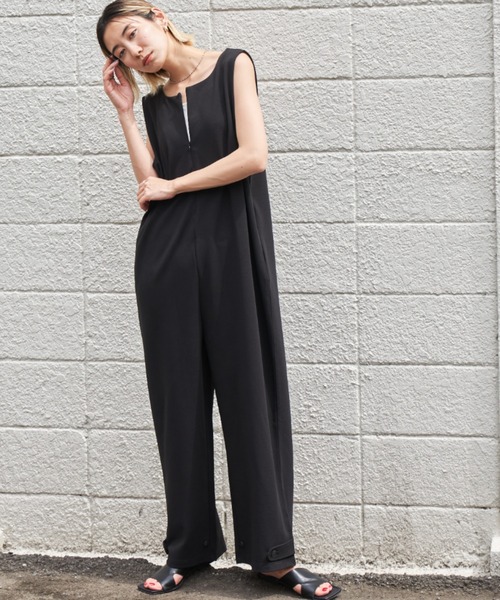 Auntie Rosa Holiday（アンティローザホリデー）の「2WAYフロントZIPルーズサロペット（サロペット/オーバーオール・レディース・ブラック/ナチュラル・FREE）」の5枚目の写真