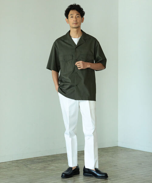 B:MING by BEAMS(ビーミングバイビームス)の「B:MING by BEAMS / CITY DWELLERS ラミー×SOLOTEX(R)オープンカラーサファリシャツ (セットアップ対応)(シャツ/ブラウス・メンズ・オリーブ/ブラック・SMALL/MEDIUM/LARGE/X-LARGE)」の4枚目の写真