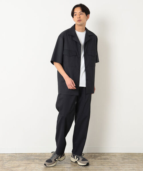 B:MING by BEAMS(ビーミングバイビームス)の「B:MING by BEAMS / CITY DWELLERS ラミー×SOLOTEX(R)オープンカラーサファリシャツ (セットアップ対応)(シャツ/ブラウス・メンズ・オリーブ/ブラック・SMALL/MEDIUM/LARGE/X-LARGE)」の8枚目の写真