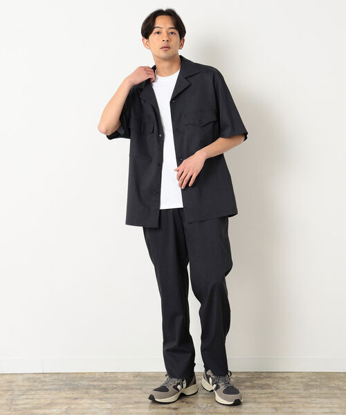 B:MING by BEAMS(ビーミングバイビームス)の「B:MING by BEAMS / CITY DWELLERS ラミー×SOLOTEX(R)オープンカラーサファリシャツ (セットアップ対応)(シャツ/ブラウス・メンズ・オリーブ/ブラック・SMALL/MEDIUM/LARGE/X-LARGE)」の9枚目の写真