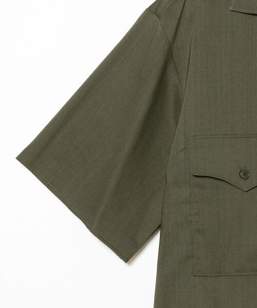 B:MING by BEAMS(ビーミングバイビームス)の「B:MING by BEAMS / CITY DWELLERS ラミー×SOLOTEX(R)オープンカラーサファリシャツ (セットアップ対応)(シャツ/ブラウス・メンズ・オリーブ/ブラック・SMALL/MEDIUM/LARGE/X-LARGE)」の15枚目の写真