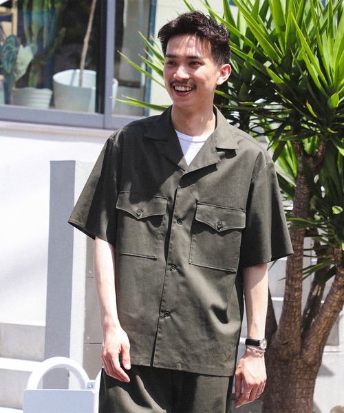 B:MING by BEAMS(ビーミングバイビームス)の「B:MING by BEAMS / CITY DWELLERS ラミー×SOLOTEX(R)オープンカラーサファリシャツ (セットアップ対応)(シャツ/ブラウス・メンズ・オリーブ/ブラック・SMALL/MEDIUM/LARGE/X-LARGE)」の20枚目の写真