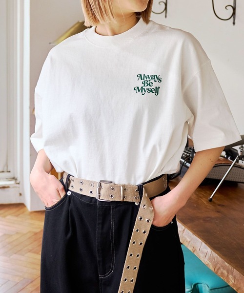 PBLIM(ページボーイリム)の「PAGEBOYLIM/ALWAYSロゴT(Tシャツ/カットソー・レディース・グレー/ブラック/オフホワイト/グリーン・MEDIUM/LARGE)」の12枚目の写真