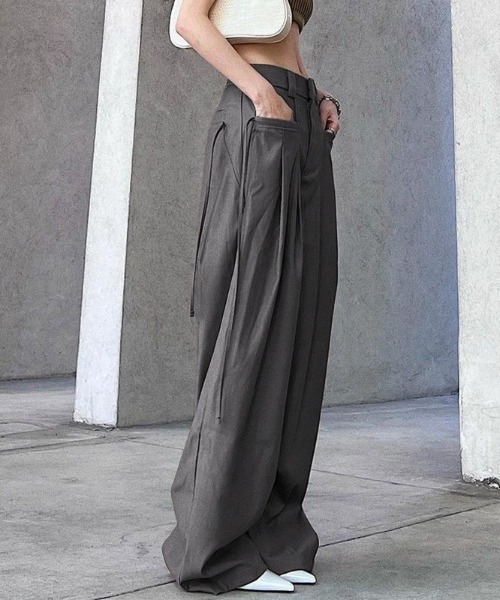 SETUP7（セットアップセブン）の「【SETUP7】フロントタックルーズパンツ SCCH329（その他パンツ・レディース・グレー/ブラウン・FREE）」の15枚目の写真