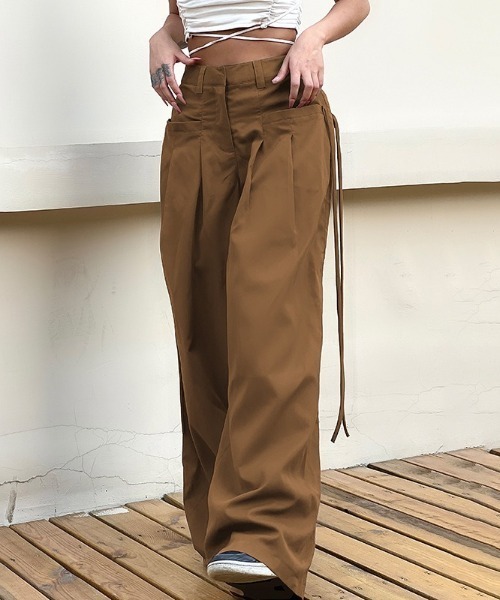 SETUP7（セットアップセブン）の「【SETUP7】フロントタックルーズパンツ SCCH329（その他パンツ・レディース・グレー/ブラウン・FREE）」の10枚目の写真