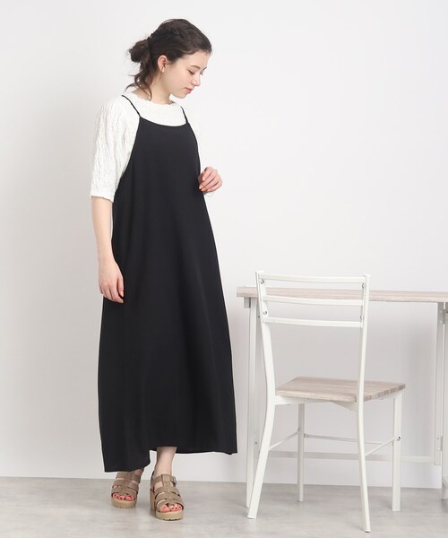 Cutie Blonde（キューティーブロンド）の「◆丈が調節できるキャミワンピース（ワンピース・レディース・オレンジ/ナチュラル/ブラック・00）」の4枚目の写真