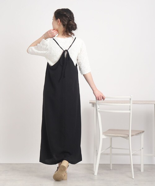 Cutie Blonde（キューティーブロンド）の「◆丈が調節できるキャミワンピース（ワンピース・レディース・オレンジ/ナチュラル/ブラック・00）」の6枚目の写真