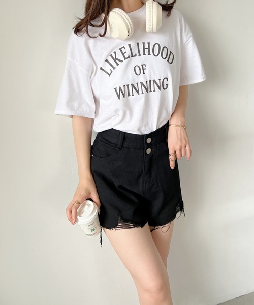 CLEA（クレア）の「ヴィンテージ風 グランジ ダメージデニムショートパンツ（デニムパンツ・レディース・ブラック/ブルー/ホワイト/ダークグレー・M）」の22枚目の写真