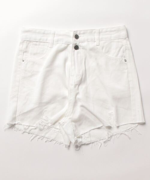 CLEA（クレア）の「ヴィンテージ風 グランジ ダメージデニムショートパンツ（デニムパンツ・レディース・ブラック/ブルー/ホワイト/ダークグレー・M）」の8枚目の写真