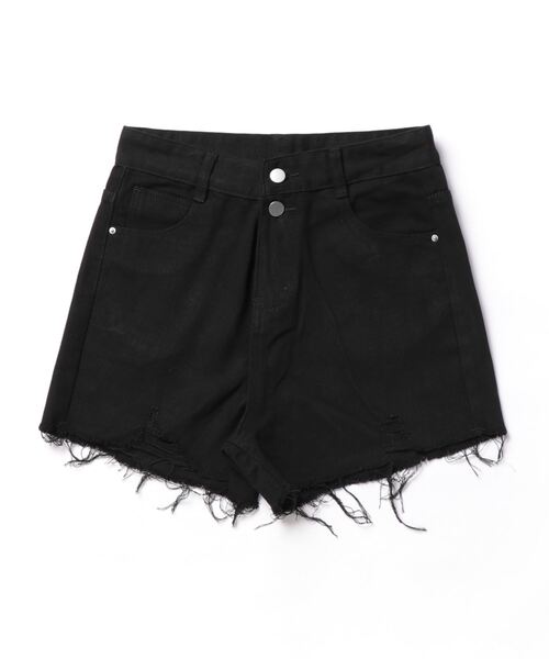 CLEA（クレア）の「ヴィンテージ風 グランジ ダメージデニムショートパンツ（デニムパンツ・レディース・ブラック/ブルー/ホワイト/ダークグレー・M）」の9枚目の写真