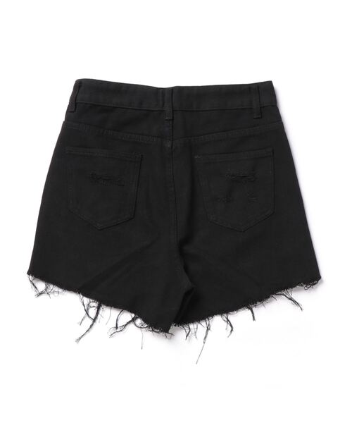 CLEA（クレア）の「ヴィンテージ風 グランジ ダメージデニムショートパンツ（デニムパンツ・レディース・ブラック/ブルー/ホワイト/ダークグレー・M）」の7枚目の写真