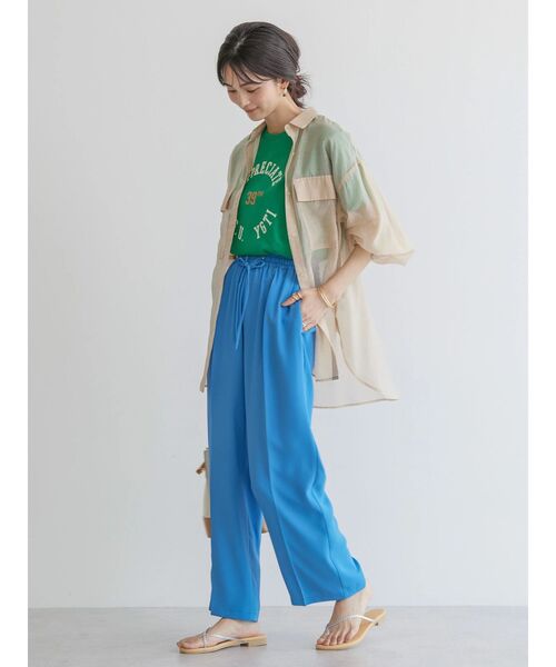 YOKO CHAN'24ポイントカラーブラウス ブルー✳︎未使用 YOKO CHAN'24ポイントカラーブラウス ブルー✳︎未使用