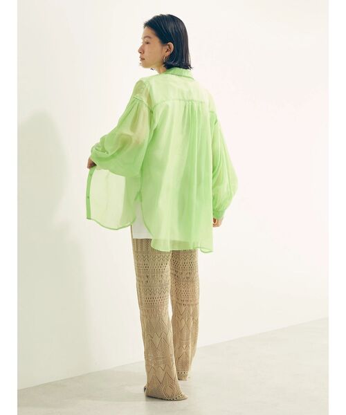 AMERICAN HOLIC（アメリカンホリック）の「Wポケットシアーシャツ（シャツ/ブラウス・レディース・ライトグリーン/アイボリー/マルチ/キャメル/ストライプ・M/L）」の17枚目の写真