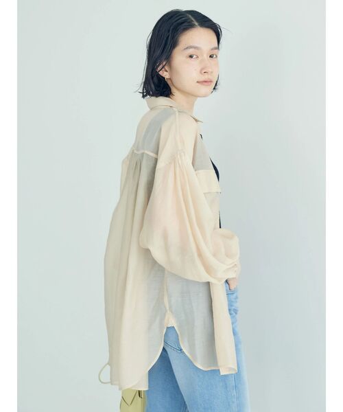 AMERICAN HOLIC（アメリカンホリック）の「Wポケットシアーシャツ（シャツ/ブラウス・レディース・ライトグリーン/アイボリー/マルチ/キャメル/ストライプ・M/L）」の19枚目の写真