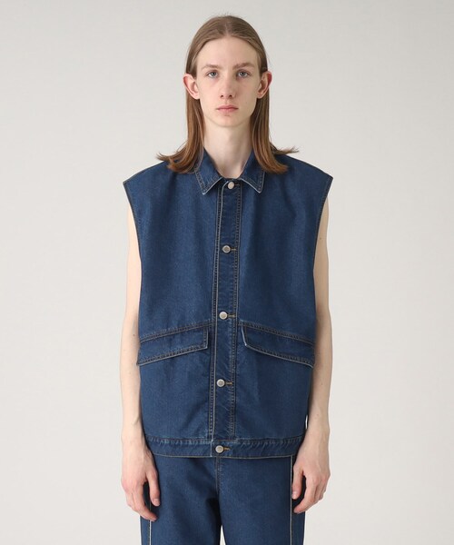 tk.TAKEO KIKUCHI（ティーケータケオキクチ）の「◆フリンジカットデニムベスト（ベスト・メンズ・チャコールグレー/ブルー・88）」の6枚目の写真