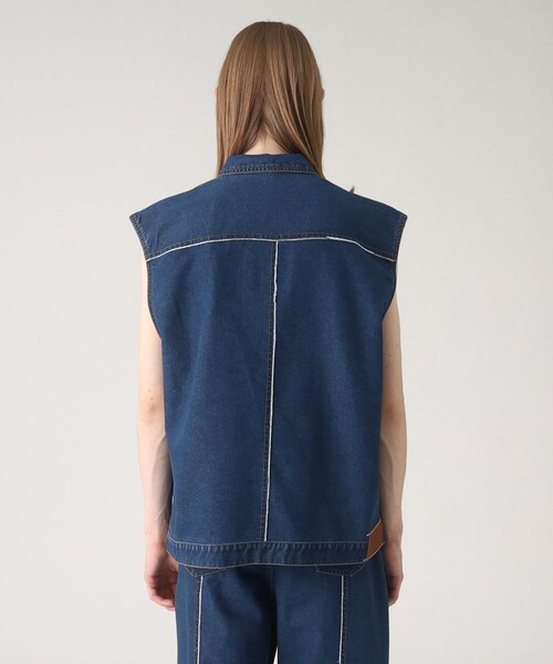 tk.TAKEO KIKUCHI（ティーケータケオキクチ）の「◆フリンジカットデニムベスト（ベスト・メンズ・チャコールグレー/ブルー・88）」の14枚目の写真