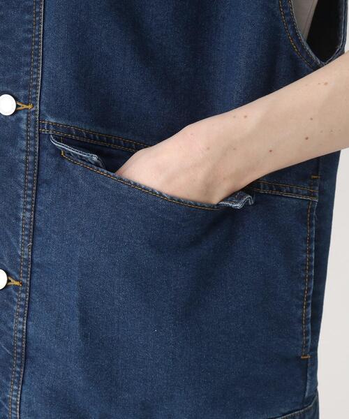 tk.TAKEO KIKUCHI（ティーケータケオキクチ）の「◆フリンジカットデニムベスト（ベスト・メンズ・チャコールグレー/ブルー・88）」の10枚目の写真